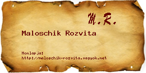 Maloschik Rozvita névjegykártya